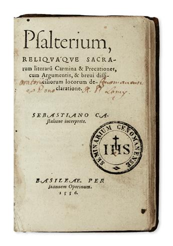 BIBLE IN LATIN.  Psalterium, reliquaque sacrarum literaru[m] carmina & precationes.  1556